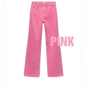 Zara wide leg Jean bubblegum pink 2